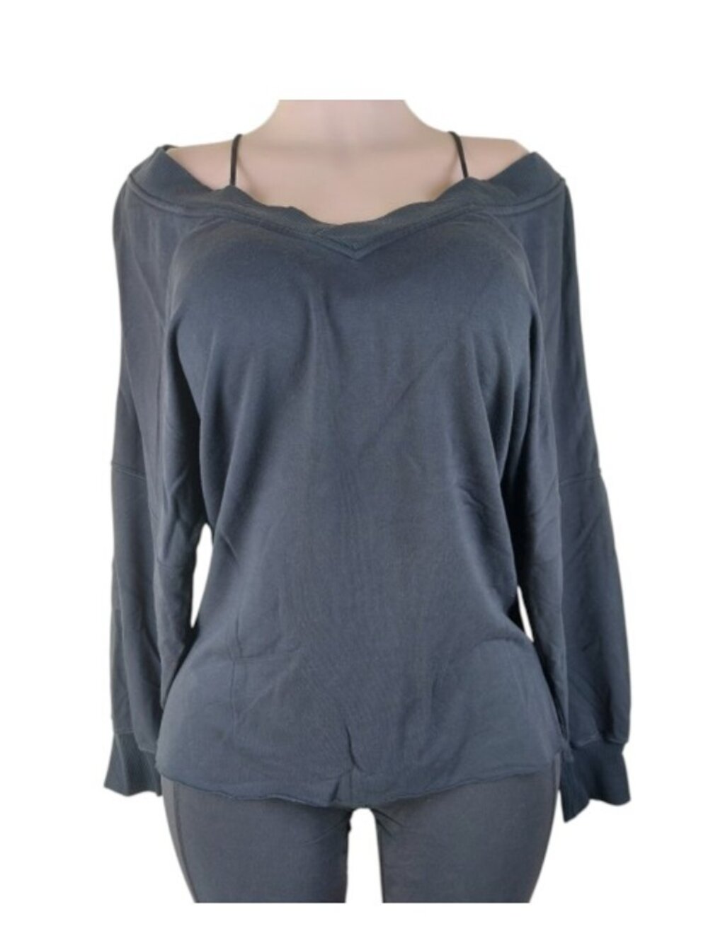 Nike Women's Black Dri-Fit Slouchy Off-Shoulder Pullover Tunic Sweatshirt Sz M